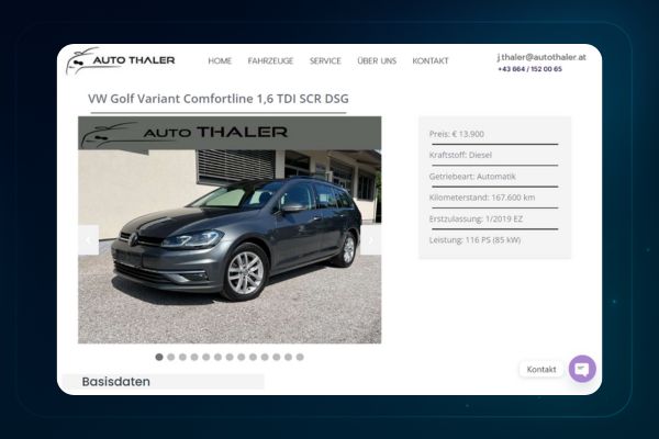Autothaler - Autohaus Website Screenshot 3